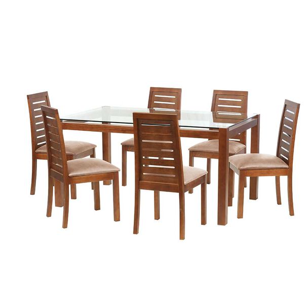 Juego de Comedor Latam Home Barcelona 6 Sillas Beige