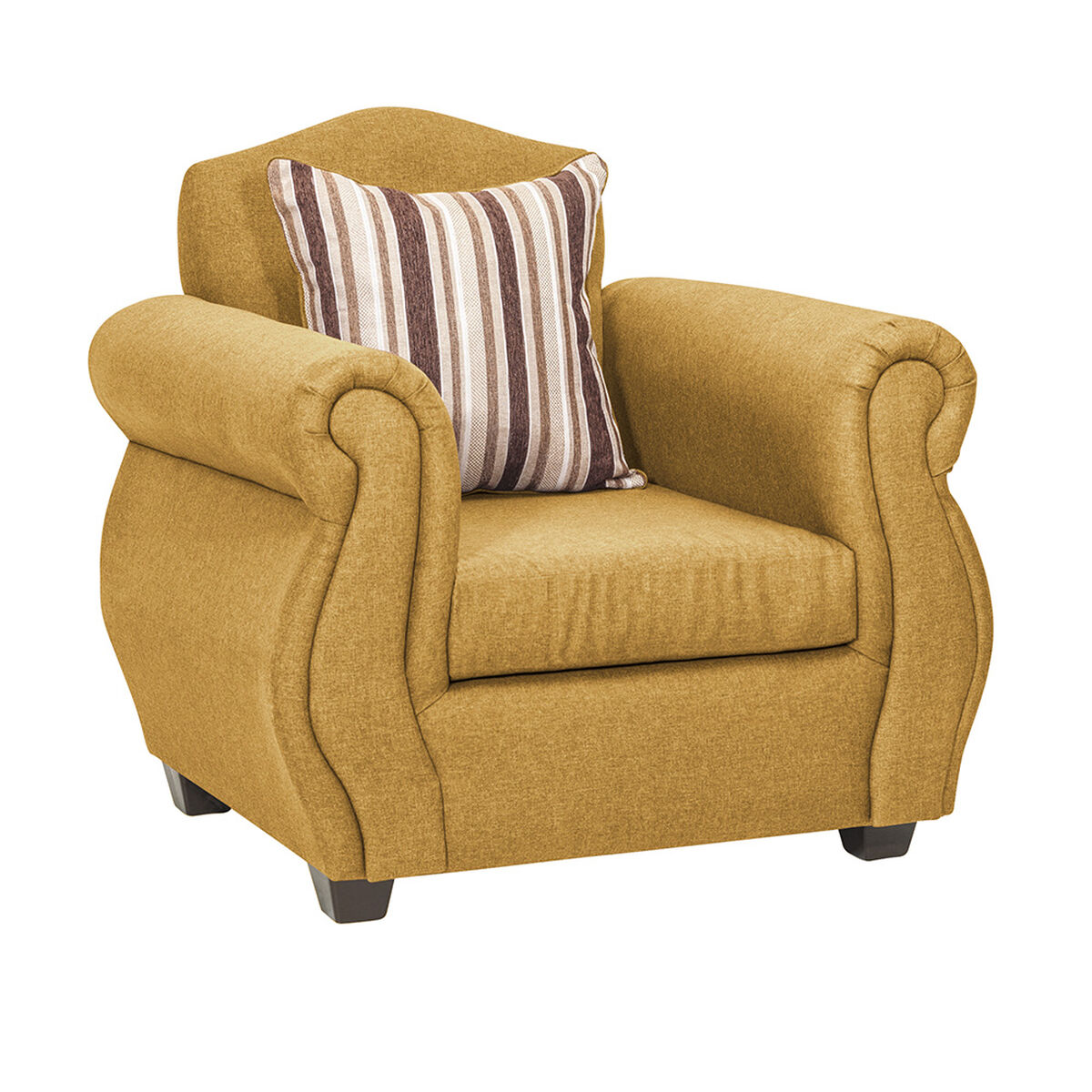 Juego de Living Innovamuebles Azucena Sofá 3 Cuerpos + Dos Sillones 1 Cuerpo Oro 