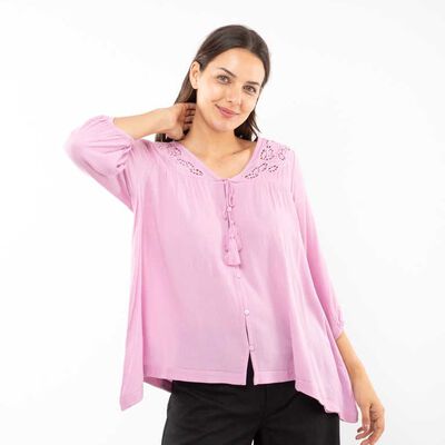 Blusa Lisa Manga 3/4 Mujer Alma