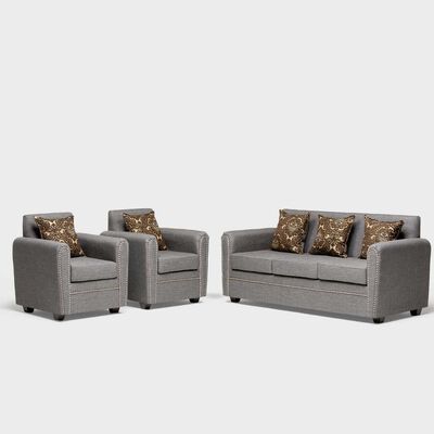 Imagen 1 del producto Juego de Living Almore Alemania Sofá 3 Cuerpos + Dos Sillones 1 Cuerpo Gris