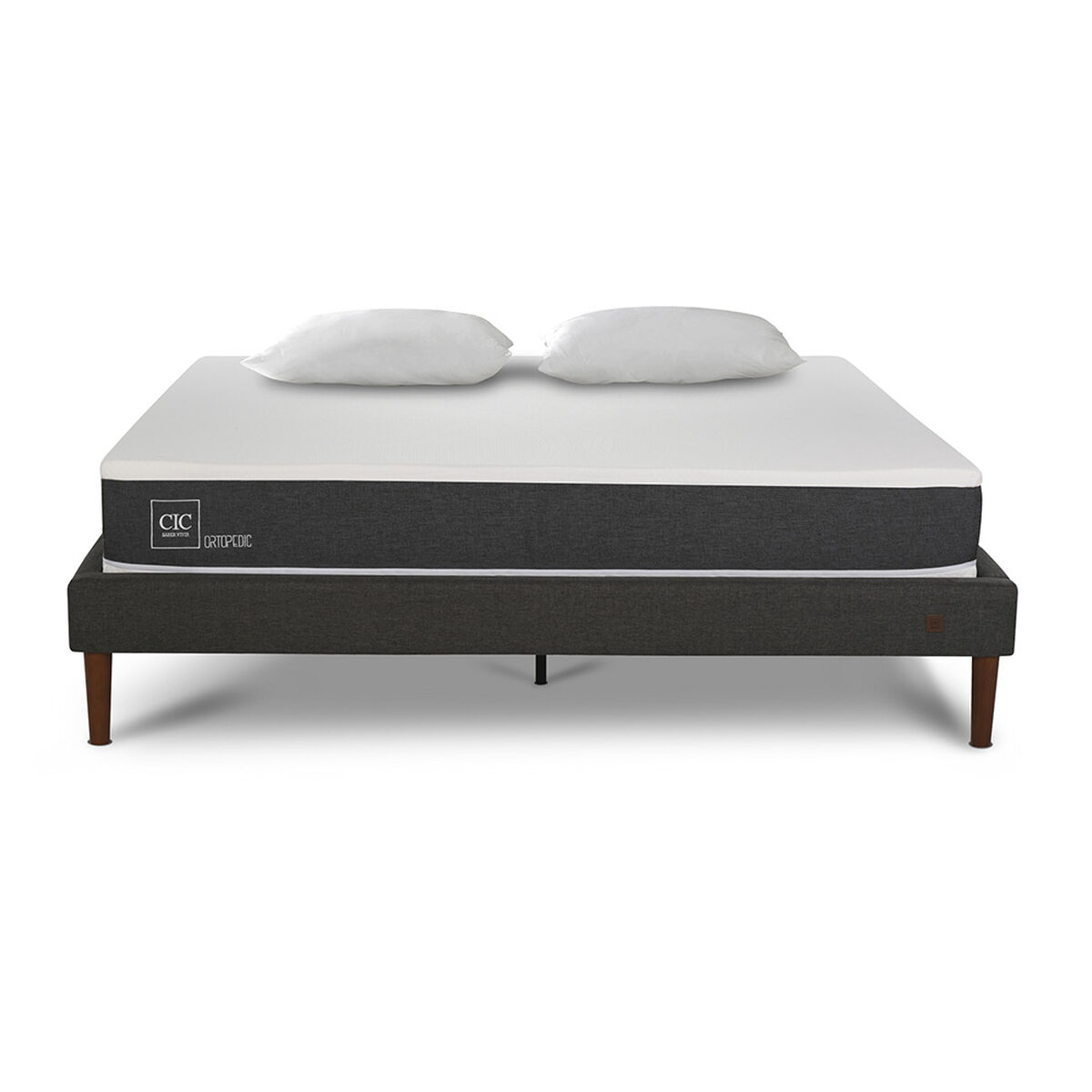 Cama Europea CIC 2 Plazas New Ortopedic + Almohadas Viscoelásticas