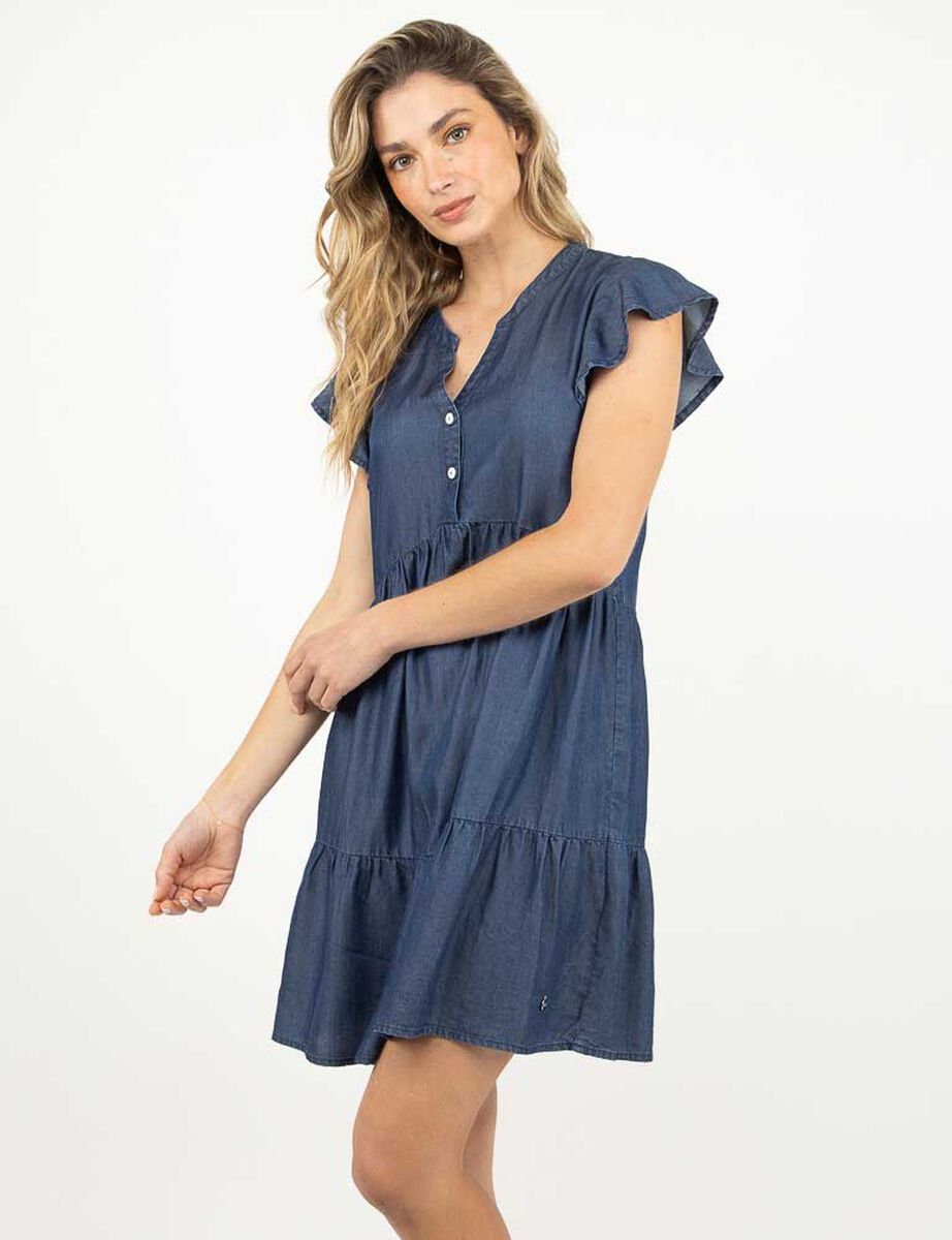 Vestido Corto Manga Corta Mujer Zibel