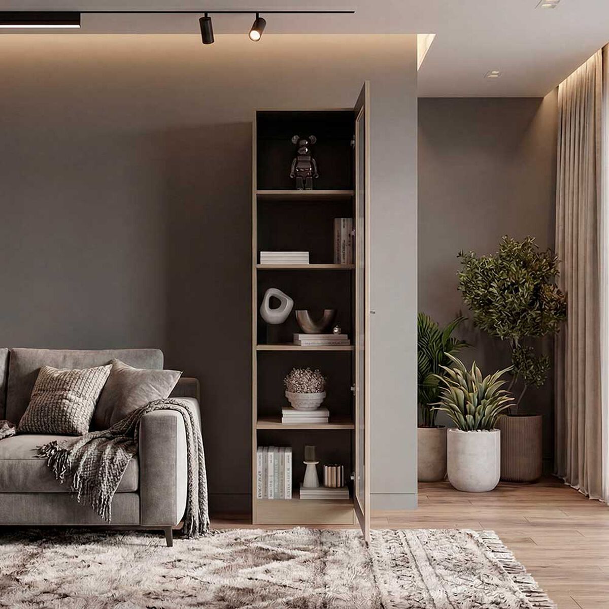 Vitrina Tuhome Home E6 1 Puerta Cartagena Wengue