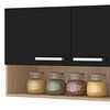 Mueble de Cocina Aereo Vekkahome Madri 2 Puertas Negro Café