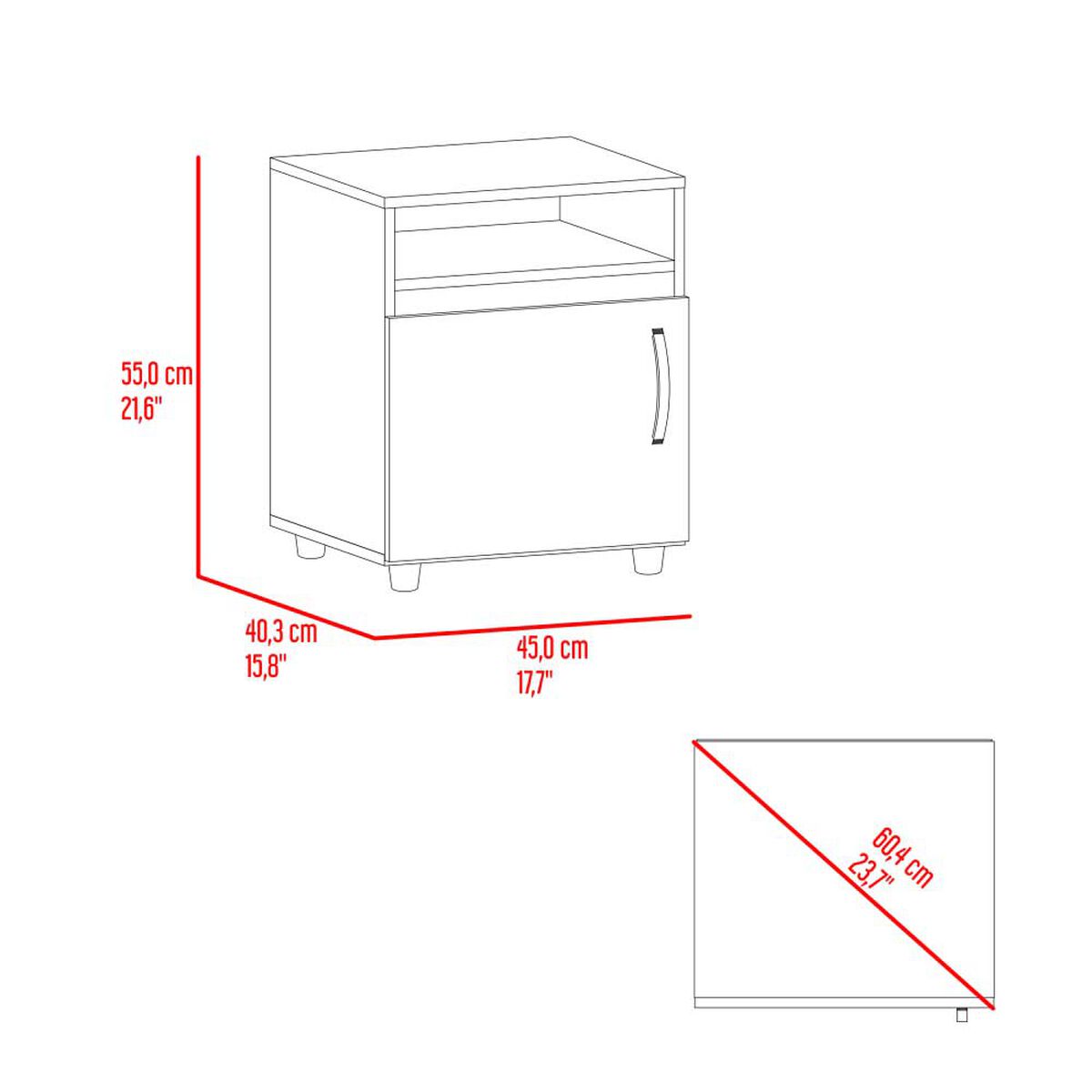 Velador Tuhome Barilo 1 Puerta Fresno Wengue