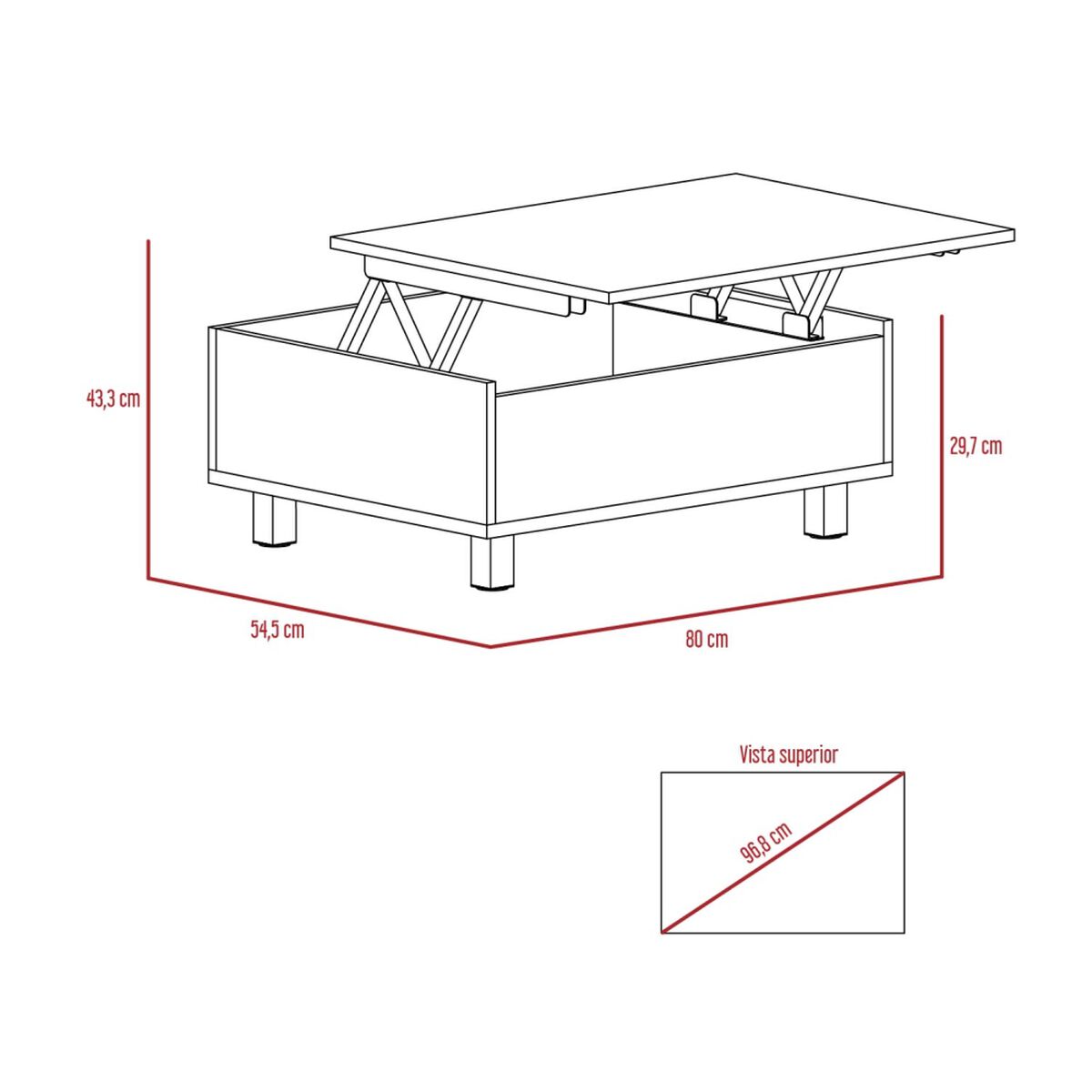 Mesa de Centro TuHome 5G-2 Rovere/Wengue