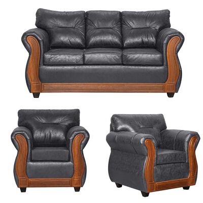 Juego de Living Black Factory Toronto 5 Cuerpos Gris