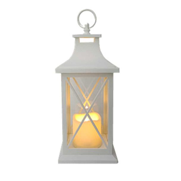 Fanal con Vela Led Plástico Vgo  31 x 14 cm Blanco