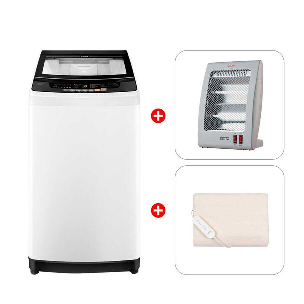 Combo Lavadora Automática Mademsa 9,5 BZG 9,5 kg. + Combo Calefactor Kioto CC2502 + Calientacamas CY1 1 Plaza