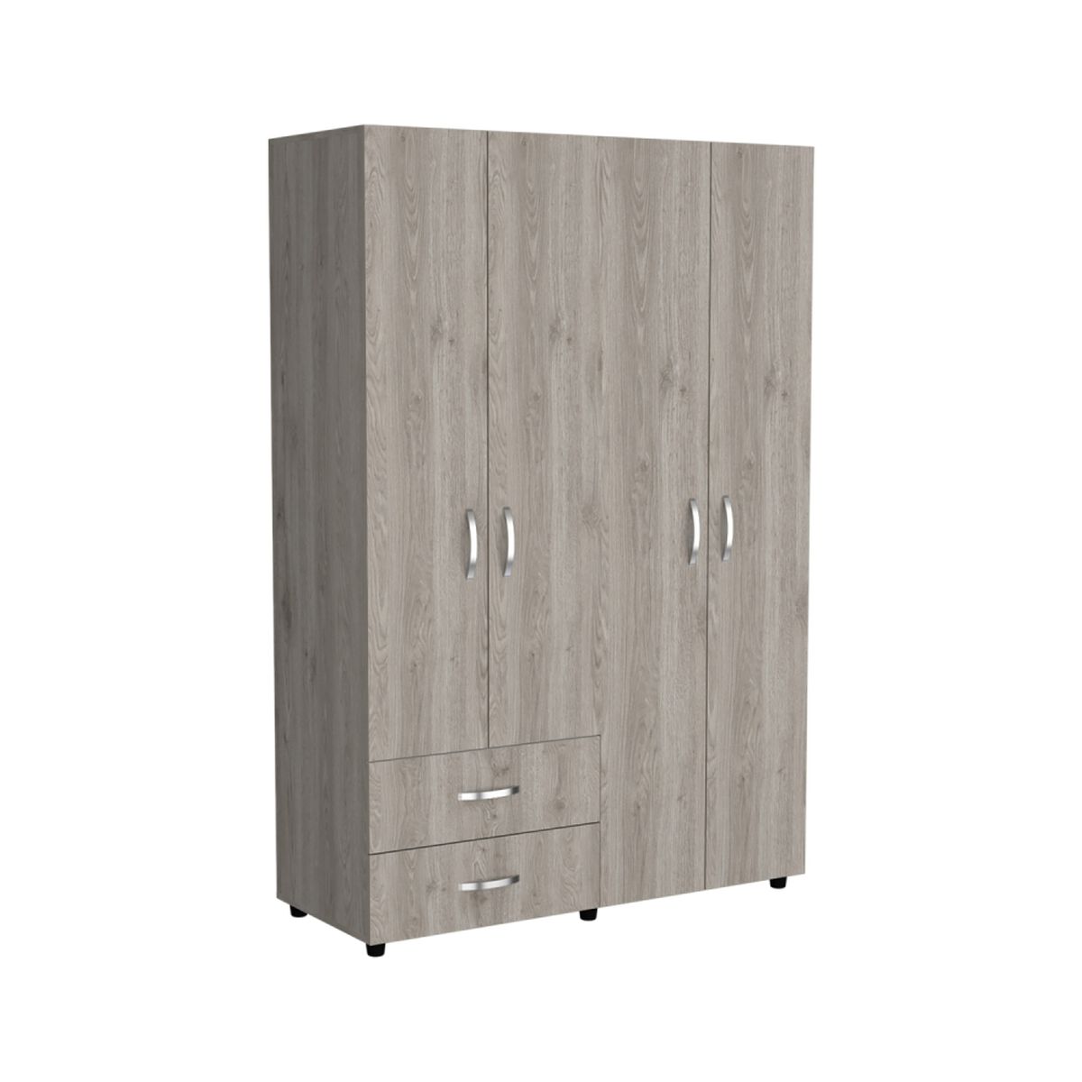 Clóset TuHome Ankora 4 Puertas 2 Cajones Ceniza y Blanco