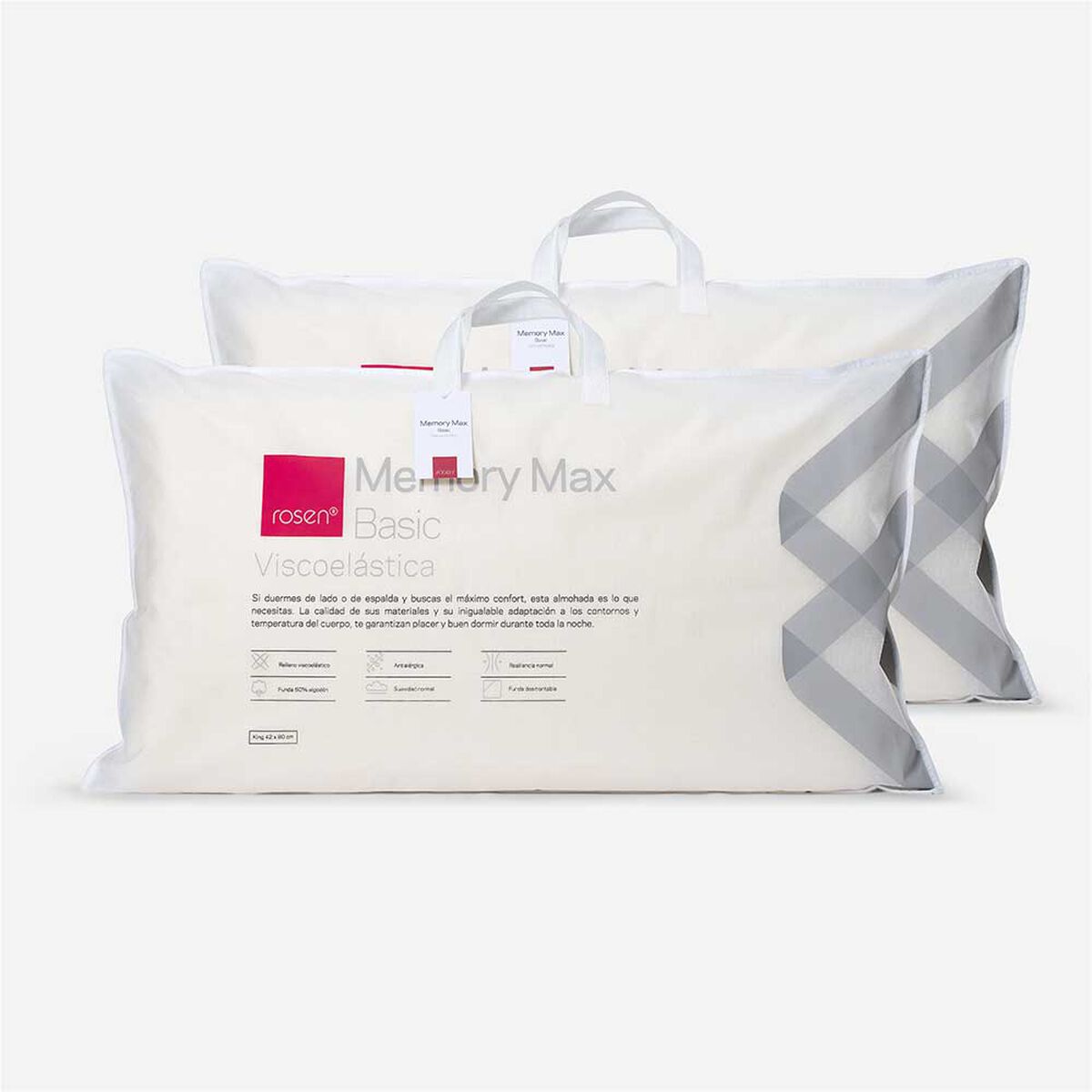 Set 2 Almohadas Rosen Memory Max Basic 50x90 cm