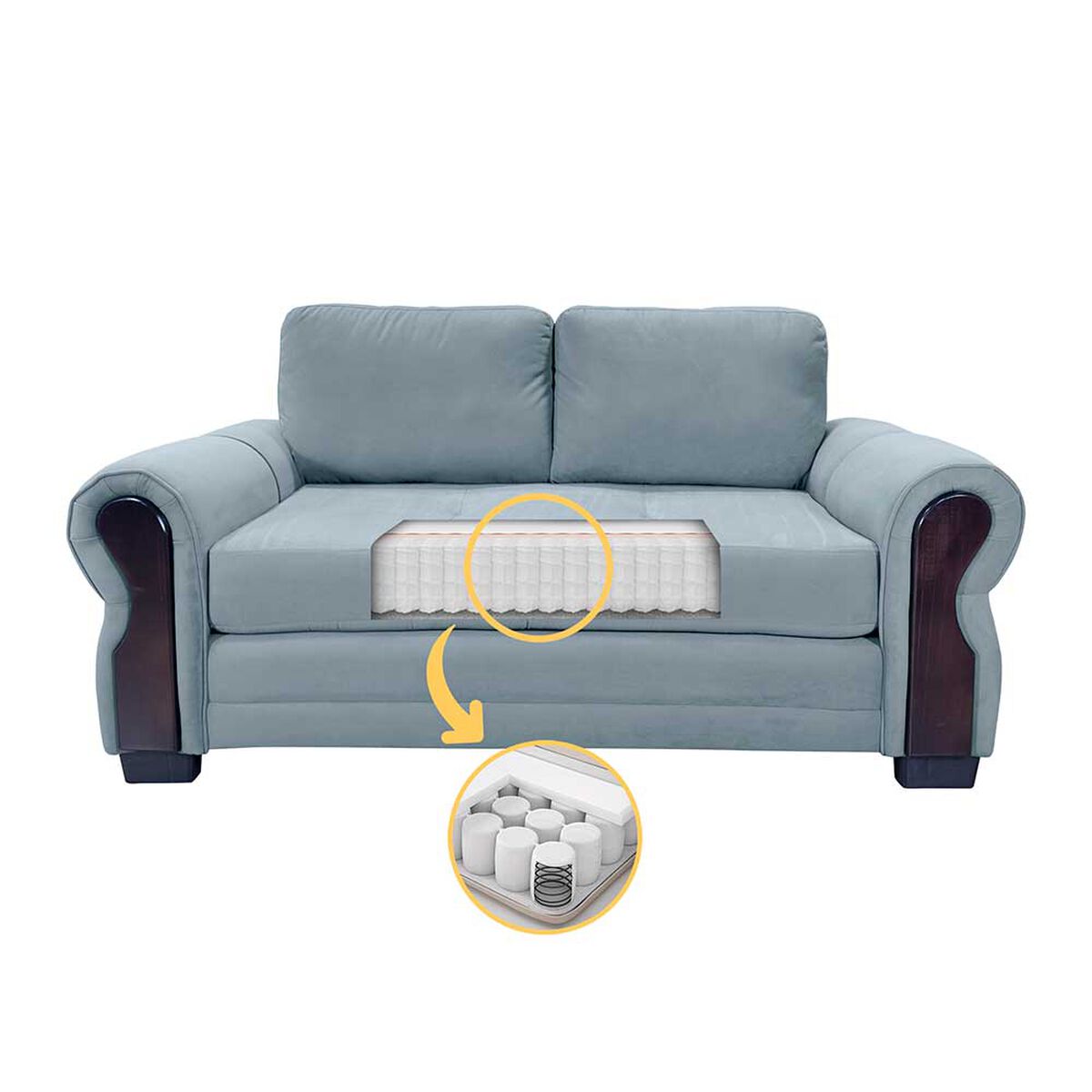 Sofá Living Factory Oregon 2 Cuerpos Beige