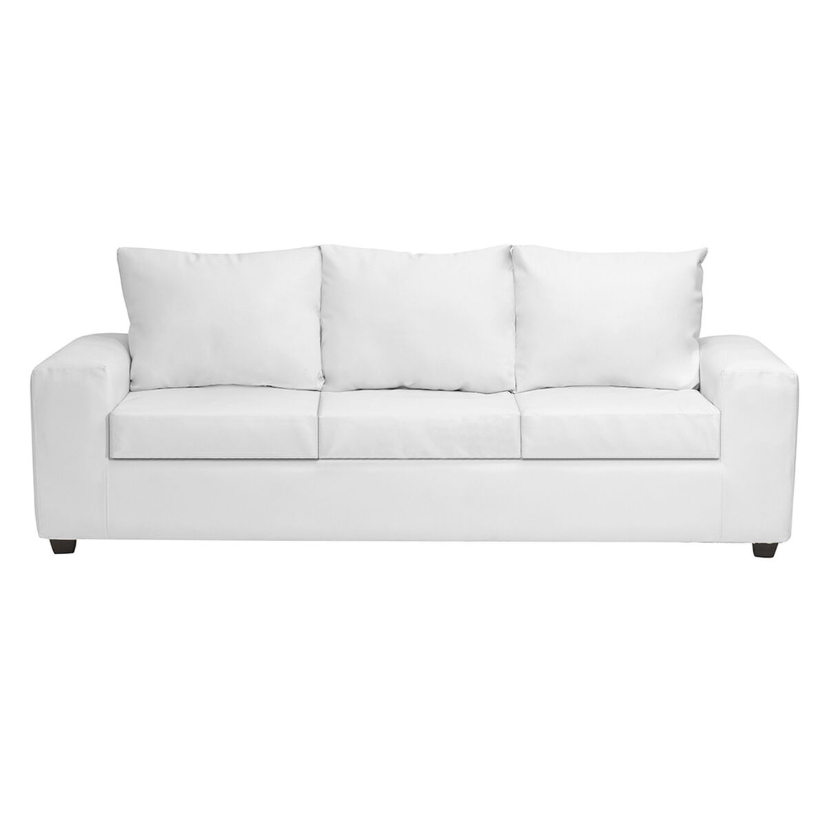 Juego de Living Innovamuebles Kahlo Sofá 3 Cuerpos + Dos Pouf 1 Cuerpo Blanco
