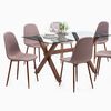 Juego de Comedor Spazzio Cross Nogal 6 Sillas