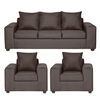 Juego de Living Innovamuebles Kahlo Sofá 3 Cuerpos + Dos Sillones 1 Cuerpo Chocolate