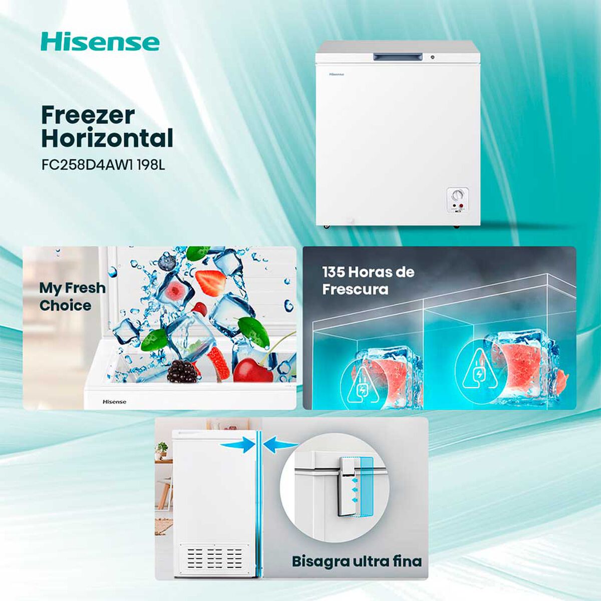 Freezer Horizontal Hisense FC258D4AW1 198 lts.