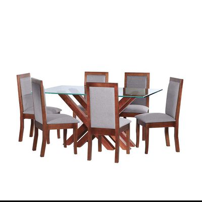 Juego de Comedor Latam Home Merida 6 Sillas Gris Claro