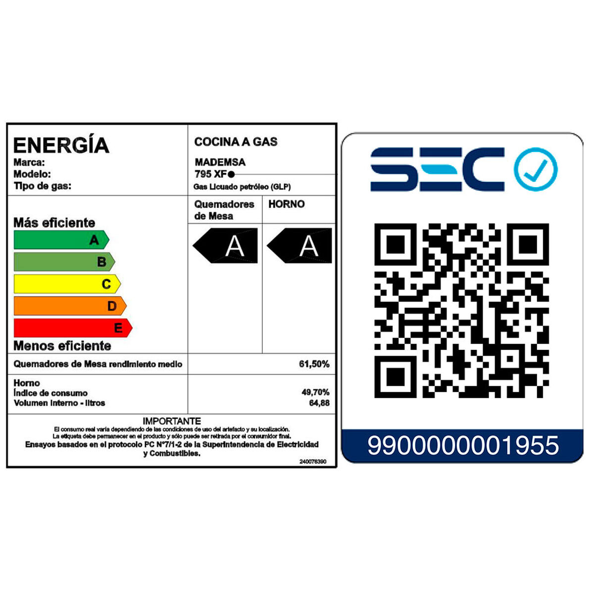Cocina a Gas Mademsa 795XF 4 Quemadores