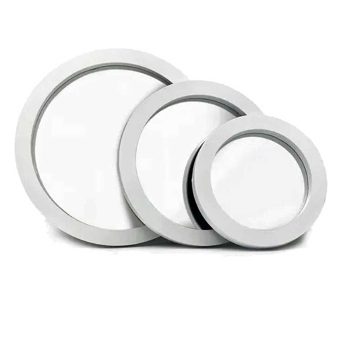 Set 3 Espejos Pl&aacute;stico Vgo para Colgar Circular 23-17-17 cm Blanco