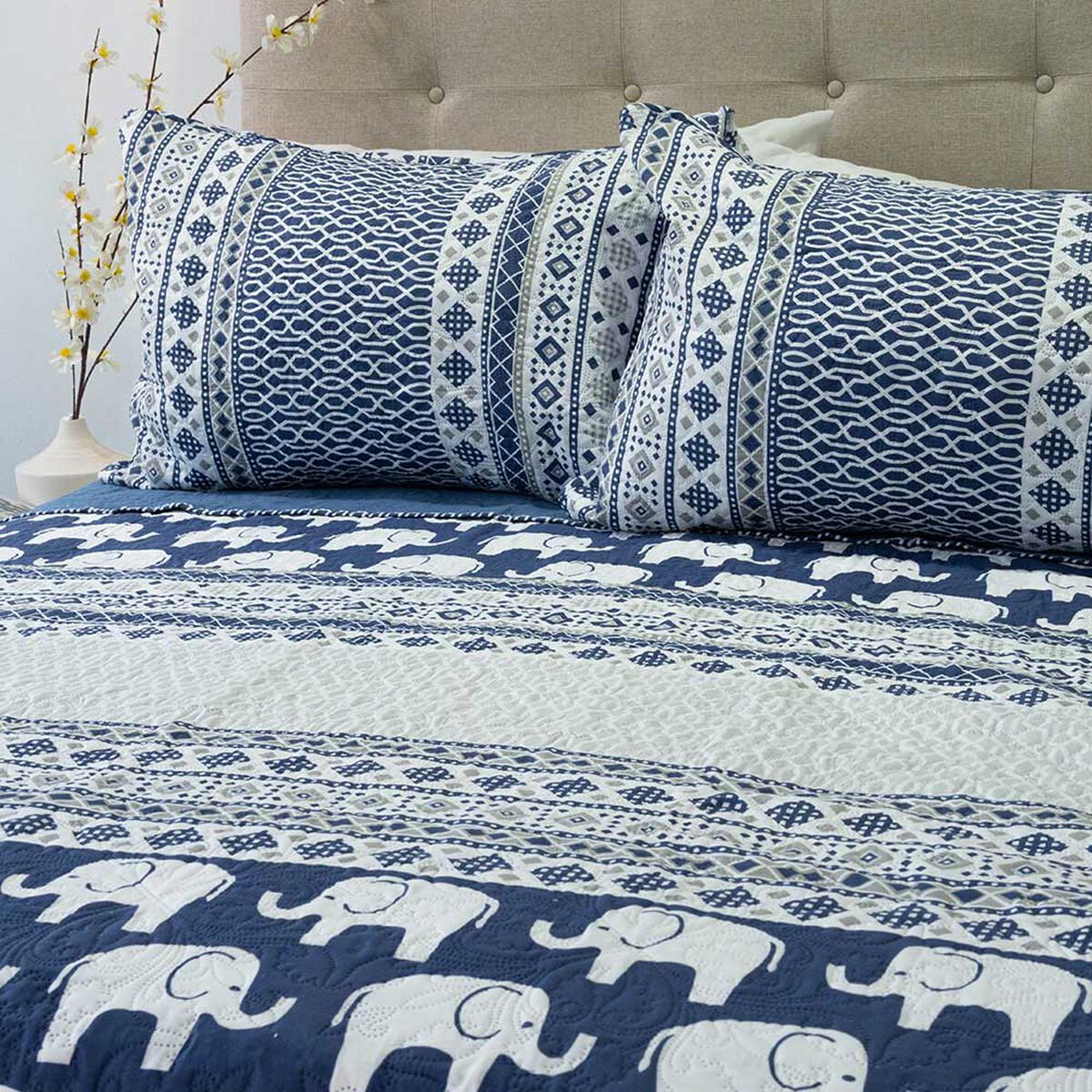 Quilt Doral 2 Plazas Hotpress Origins D9 Estampado