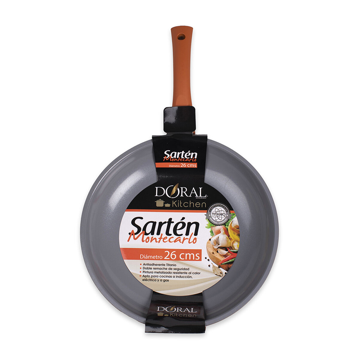 Sartén Acero Inoxidable Doral Montecarlo 26 cm Salmón