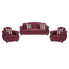 Juego de Living Innovamuebles New Bugambilia Sofá 3 Cuerpos + Dos Sillones 1 Cuerpo Burdeo