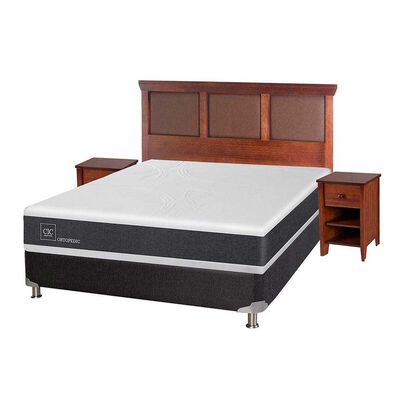 Imagen 2 del producto Box Spring CIC 2 Plazas New Ortopedic + Respaldo + 2 Veladores New Torino