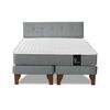 Cama Europea Latam Home Base Dividida 2 Plazas Zen Best Gris + Respaldo Flotante