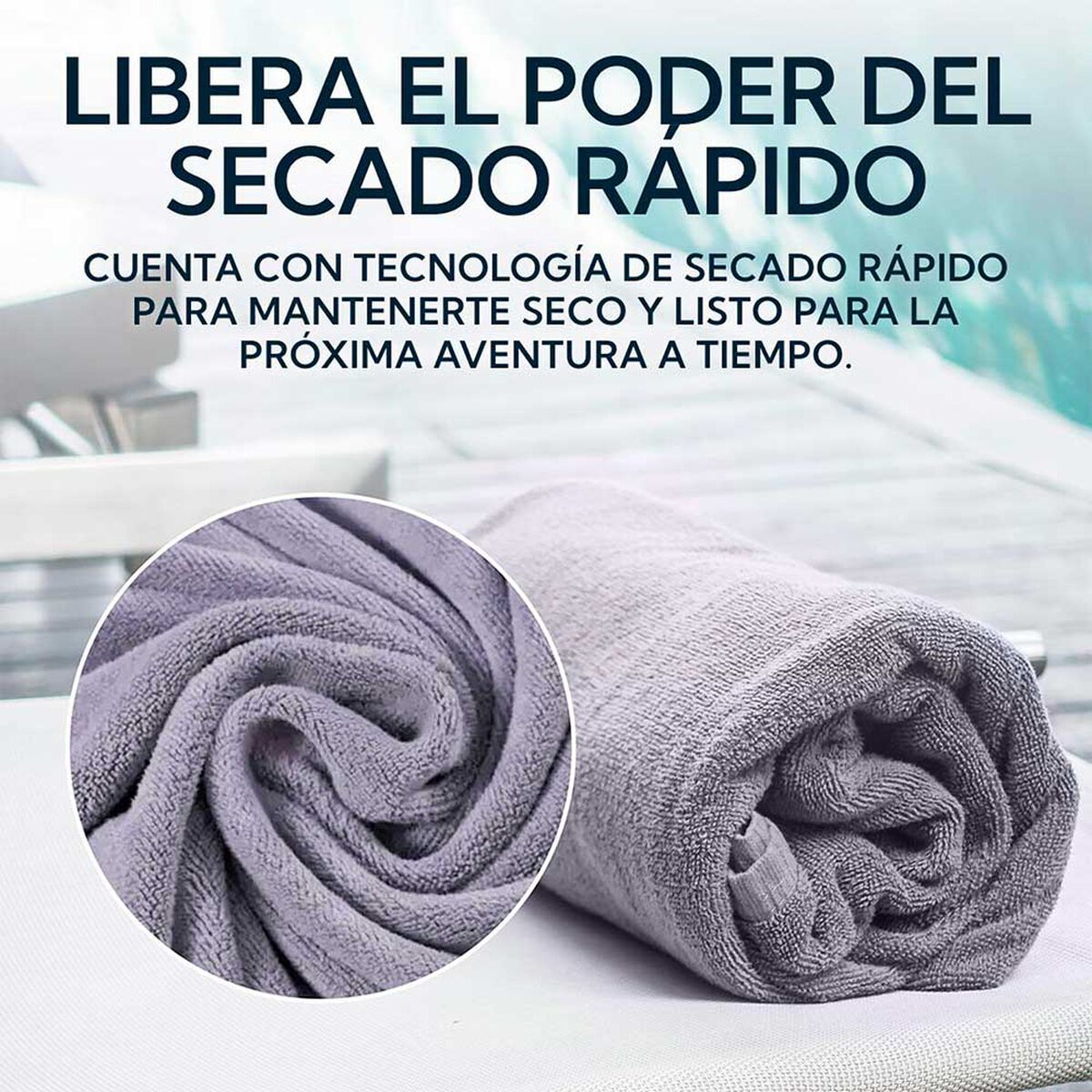 Pack Toallon Y Toalla Microfibra Terry Gris Pro Outdoor