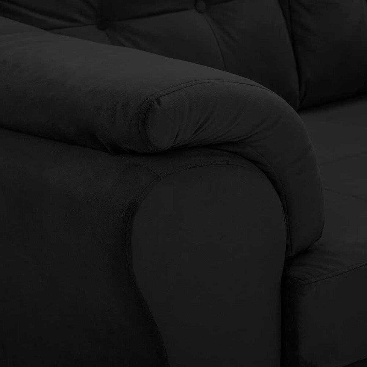 Sofá Seccional Muebles MPR Queen 3 Negro