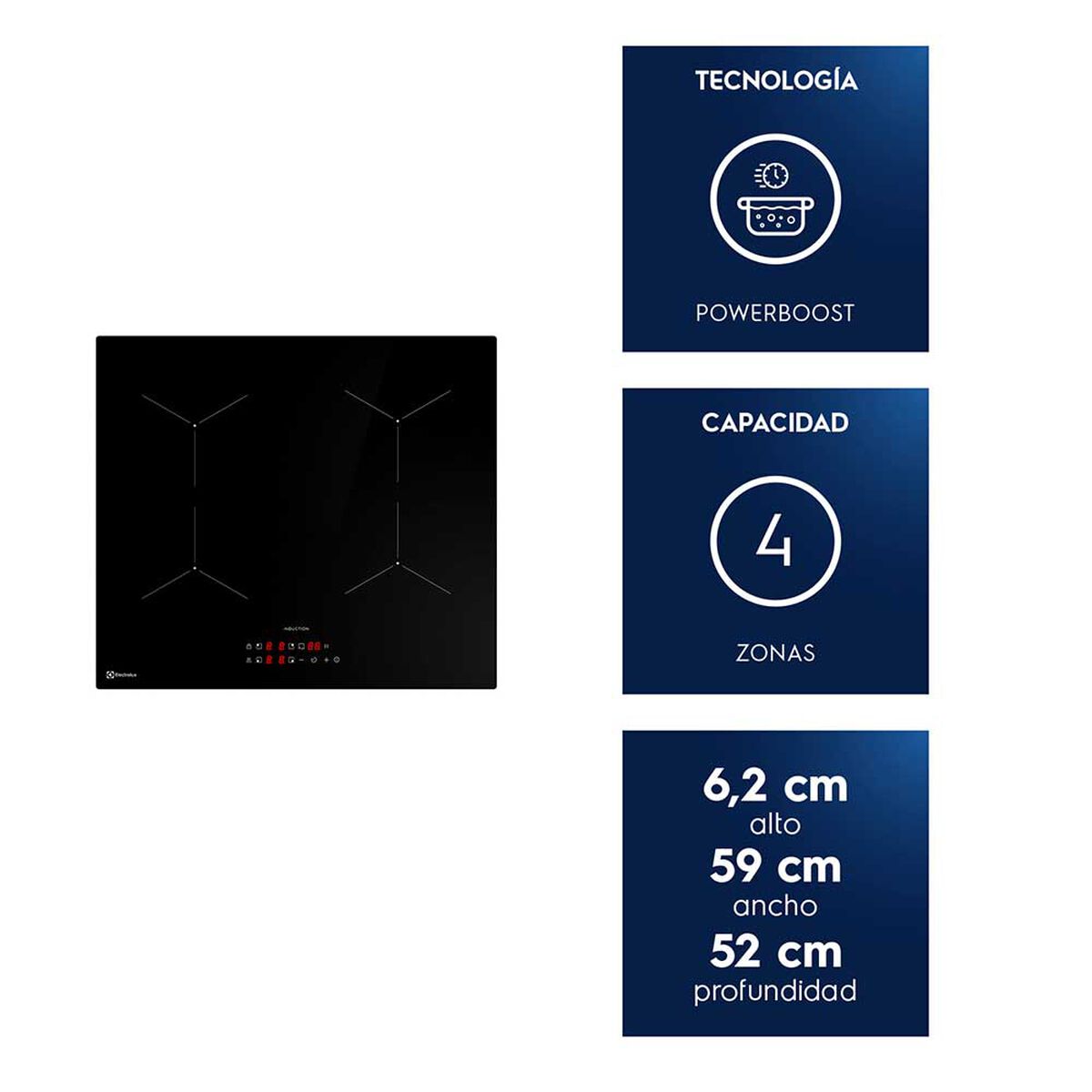 Encimera  Electrolux IE4TW 7400W Negro