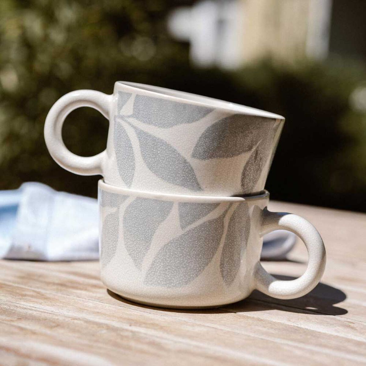 Set 2 Tazas Simplit Palermo Cerámica Gres 420 ml Blanco