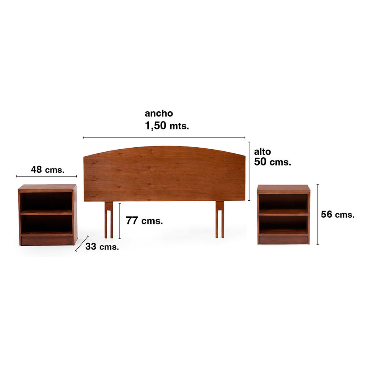 Set de Maderas Latam Home Atlas Respaldo + 2 Veladores