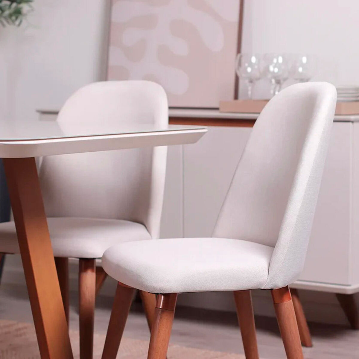 Juego de Comedor Decocasa Bennet 4 Sillas Beige