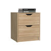 Velador Tuhome Basilea 2 Cajones Duna Blanco