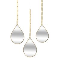 Set 3 Espejos Plástico Vgo Gotas Dorado