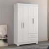 Closet Home Mobili Lucca 4 Puertas 2 Cajones Blanco