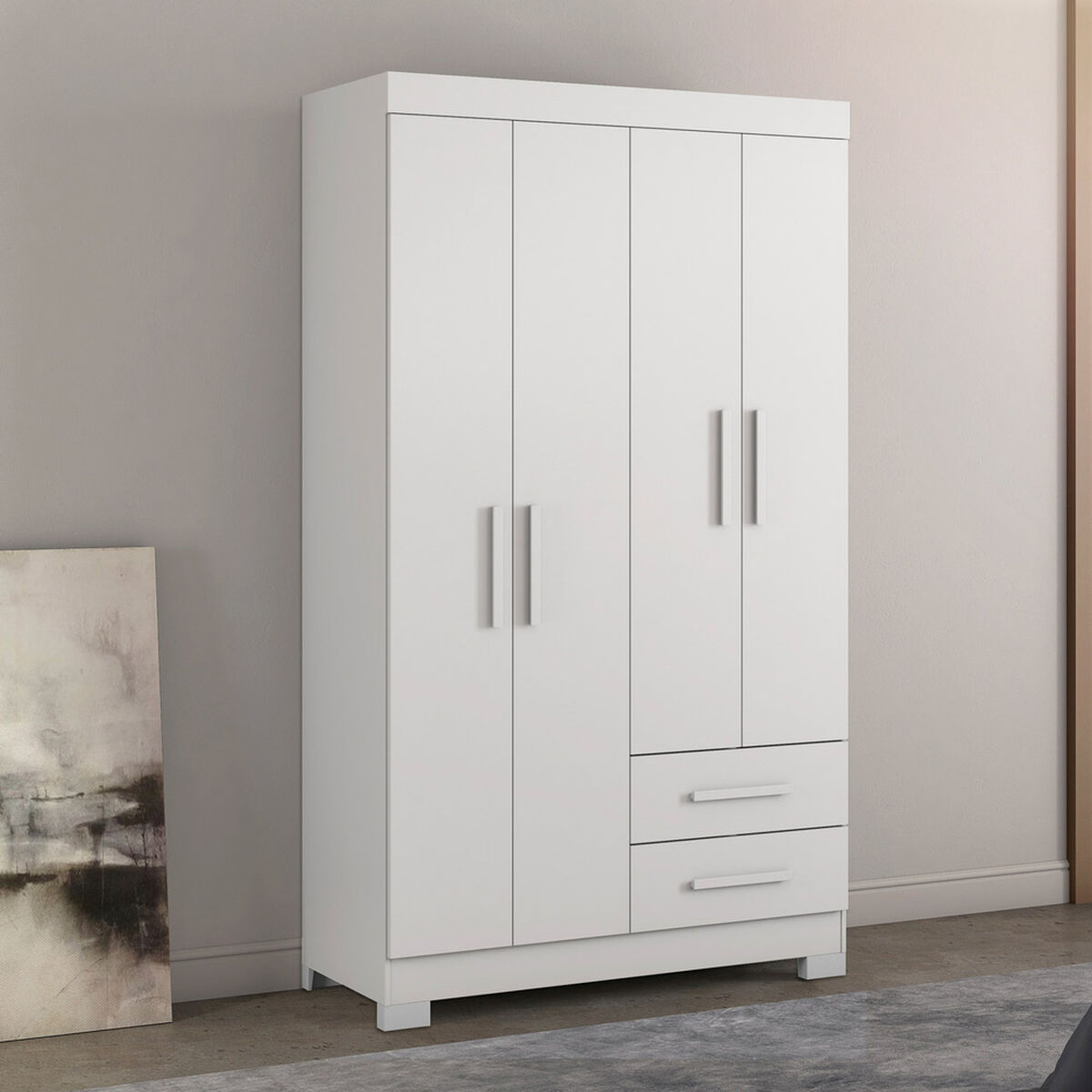 Closet Home Mobili Lucca 4 Puertas 2 Cajones Blanco