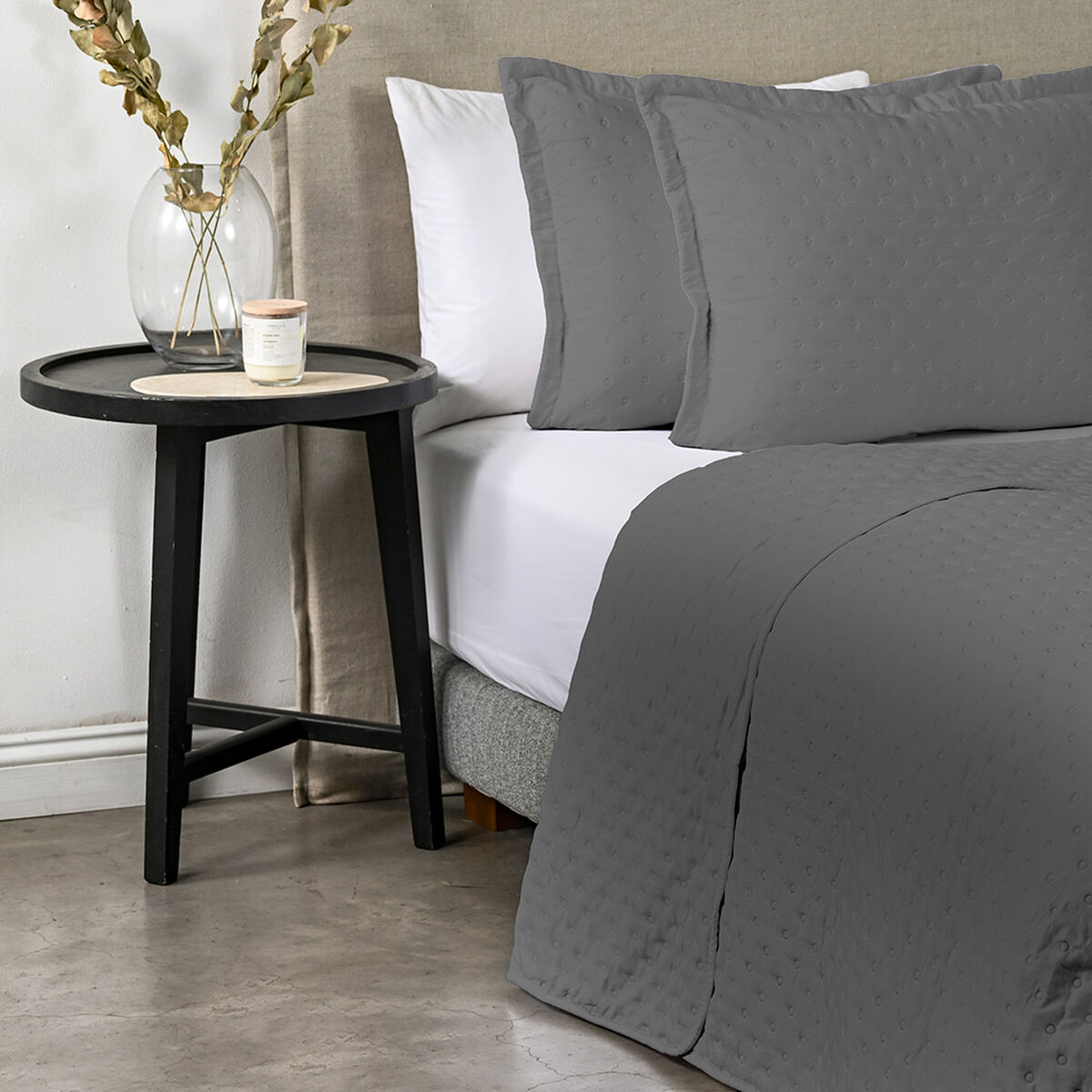 Quilt American Family Drops Heatpress King Gris