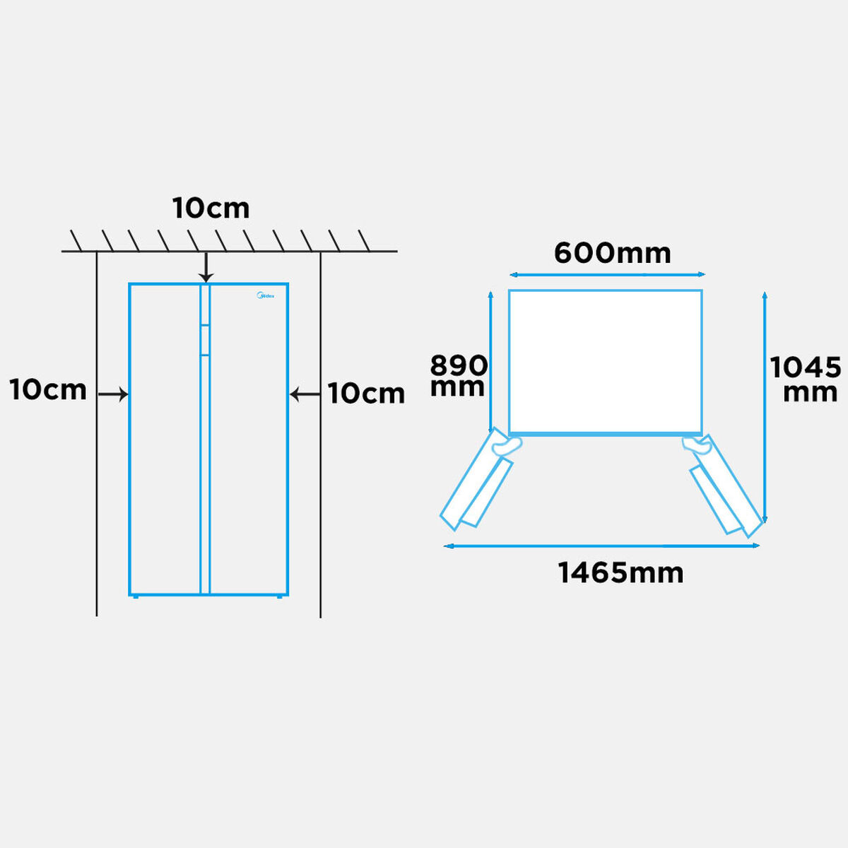 Refrigerador Side By Side Midea MRSBS-5300G689WE 527 lt