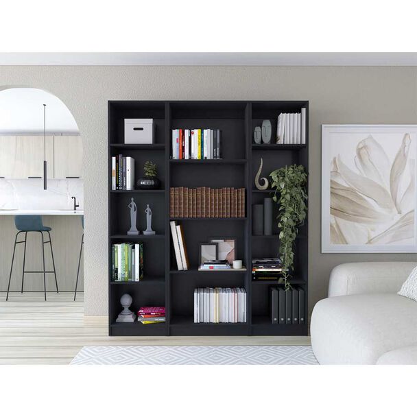 2 Estantes 45 cm + Estante 4 Repisas TuHome Home Wengue
