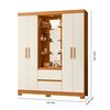 Closet Vekkahome Olimpia con Espejo 4 Puertas 2 Cajones Beige