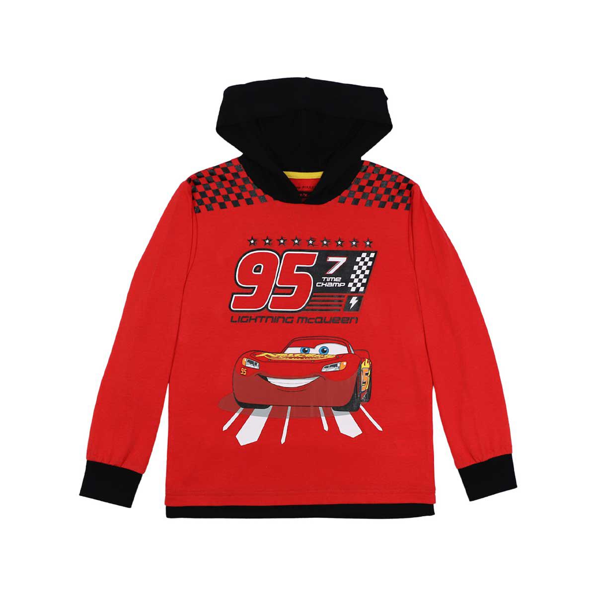 Polera Manga Larga de Algodón Rayo Mcqueen Niño Cars
