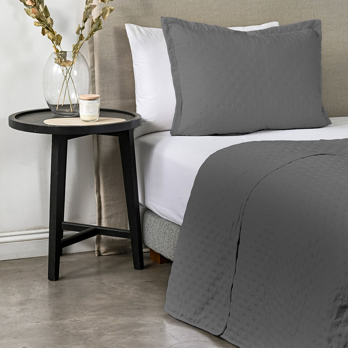 Quilt American Family Drops Heatpress 1,5 Plazas Gris