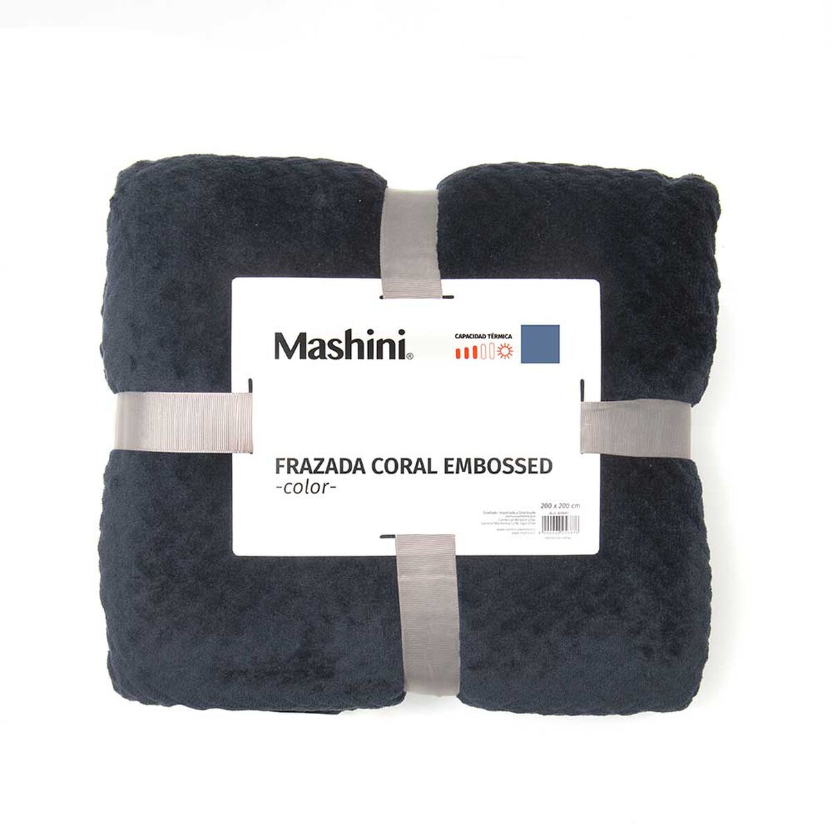 Frazada de Poliéster Mashini 1,5 Plazas Liso Marengo