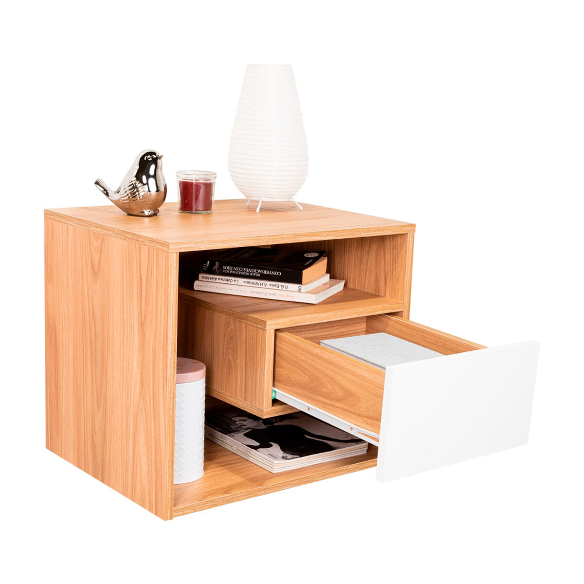 Velador Tuhome Bud 1 Caj&oacute;n Fresno Blanco