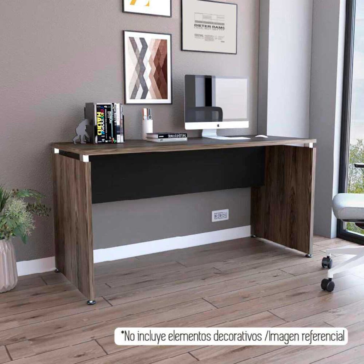 Escritorio Recto TuHome Home Office Negro Soft Co&ntilde;ac