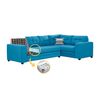 Sof&aacute; Seccional Derecho Living Factory Dubai 5 Cuerpos Azul Piedra