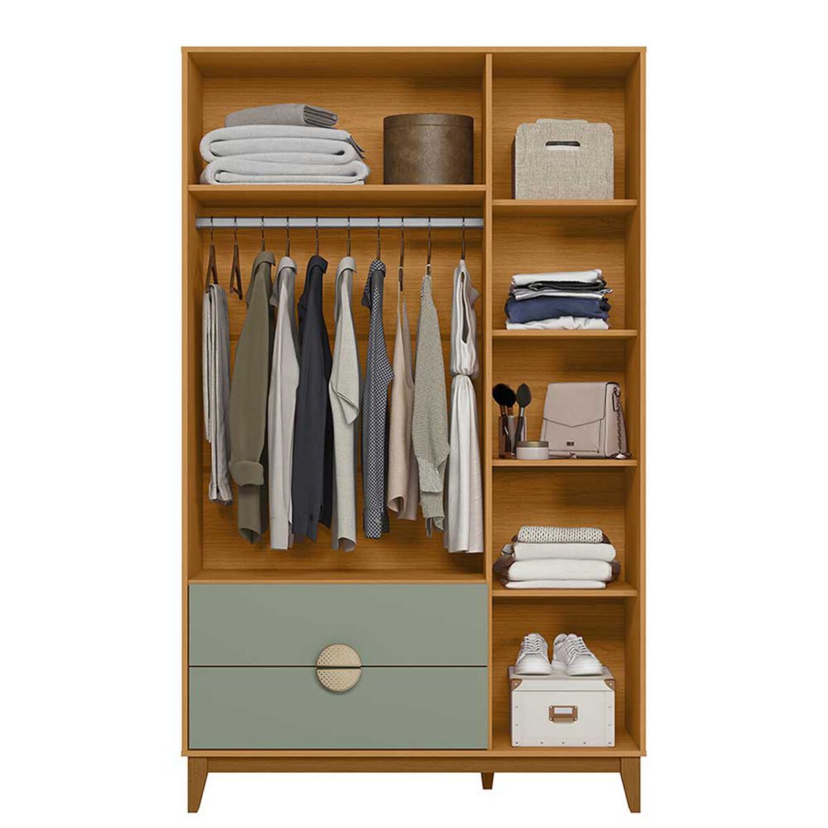 Clóset Vekkahome Ipe 3 Puertas 2 Cajones Gris Café