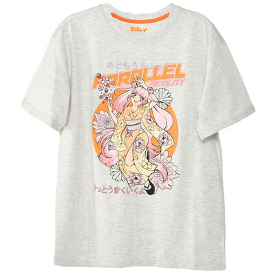 Polera Manga Corta de Algodón Niña Mila